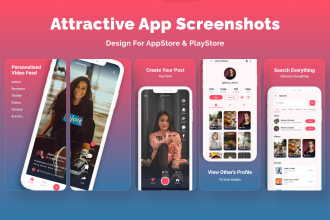 design eye catching and modern app screenshots for the app store and play store
