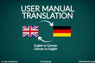 translate manuals from english to german or german to english