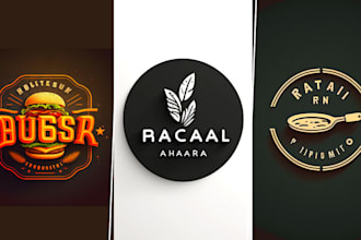 do unique, awesome and modern restaurant, bakery, cafe, food truck and food logo