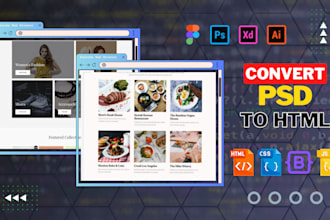 do modern website design or a landing page in HTML CSS