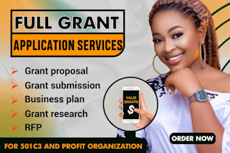 do grant proposal, grant writing,  grant application and business plan