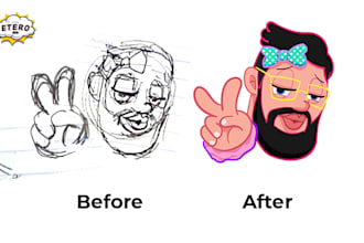 make your sketch into a vector illustration