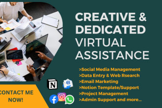 be your executive virtual assistant for notion template support data entry