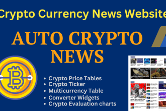 create automated crypto currency news website, crypto autoblog