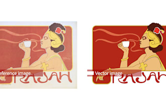 vectorize and redraw blurry image or logo