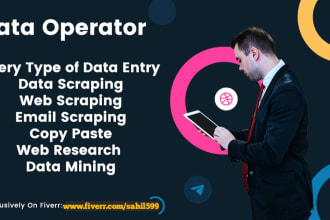 do data entry, data scraping, email scraping, web scraping or copy paste