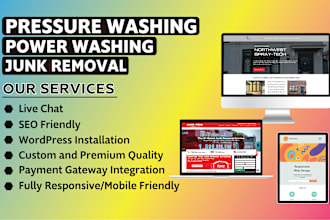 build pressure washing and junk removal website on wordpress