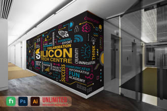 design mural and office wall art, or wallpaper design