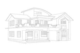 make a detailed building line drawing for your