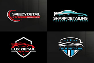 create auto detailing and car wash logo