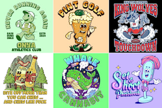 design a cute retro vintage cartoon mascot logo