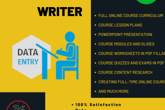 be your online course content writer, content creator, curriculum develop