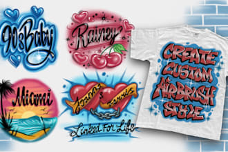 do oldschool airbrush style graffiti design