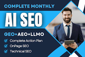 do complete monthly GEO, aeo, local and off page SEO link building for ai search