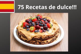 give you 75 homemade dessert recipes en español