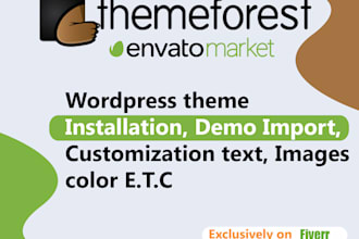 do themeforest theme installation, demo import, and customization