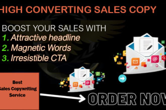 sales copy, ad copy, and landing page content