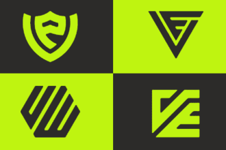 give you grid and letter mark logo