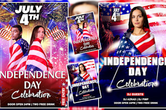 create a design ready to print  6 hr independence day flyer