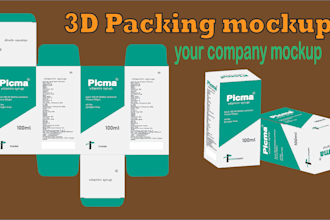 3d mockup digin, and packing digin, logo making