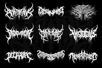 draw death metal, black, brutal death metal logo