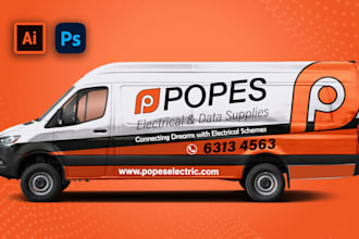 do professional van wrap design, truck wrap design and car wrap design