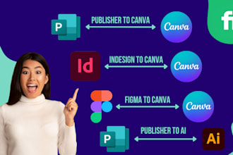 convert microsoft publisher, indesign or figma to canva, ai or psd