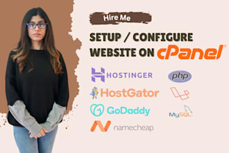 setup or configure your website, email, domain or database on cpanel, vps