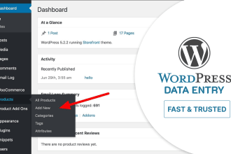 do wordpress data entry, product upload and blog post