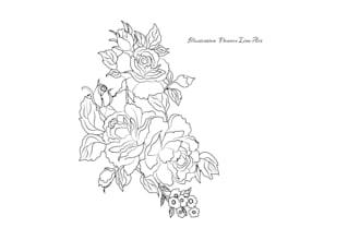 draw botanical and flower one line art illustration