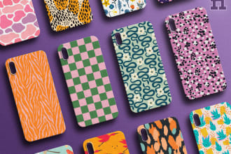 create a creative phone case design , mobile cover, pattern