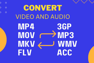 convert video and audio files such as mp4,mkv, mov, mp3, wmv