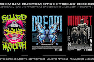 do custom streetwear t shirt design and graphic t shirt
