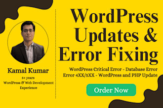 fix wordpress critical error, database error, php fatal warning, wp white screen