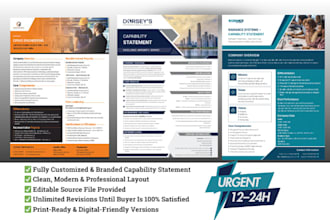 create a professional business capability statement