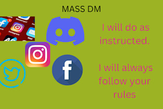 send mass direct message  facebook, instagram and discord
