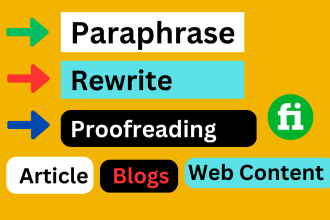 manually rewrite, paraphrase, or proofread articles, blogs, and web content