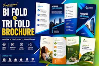 design professional bi fold and tri fold brochure design