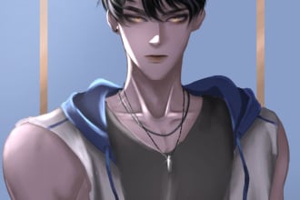 draw original character or fanart anime style illustration