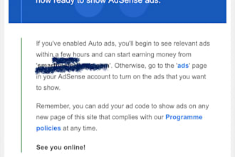 send you approved adsense website