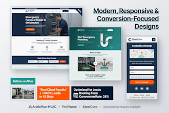 design a wordpress website for hvac plumbing, and contractors