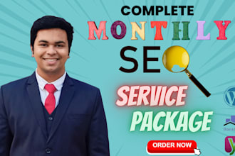 do complete monthly SEO service package off page backlinks link building ranking