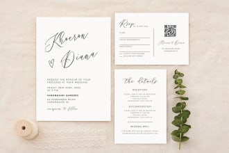 create minimalist wedding invitation design