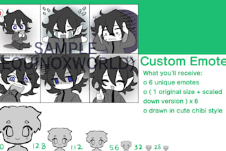 draw custom chibi emotes for you