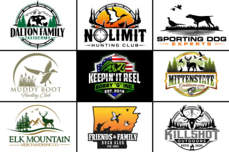 design best outdoors hunting and fishing logo