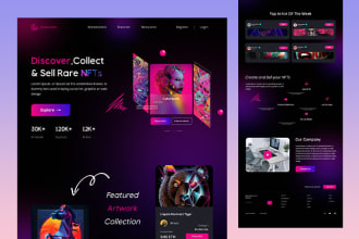 design website UI UX, homepage landing page design, mockup in figma, xd