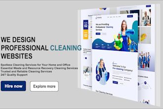 design a clean and modern cleaning service website with online booking