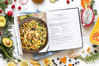 write your cookbook, recipe book, food recipe, and food article