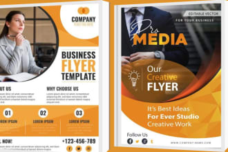 design a modern business, marketing, pro media flyers