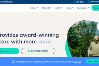 design and redesign home care website homecare landing page